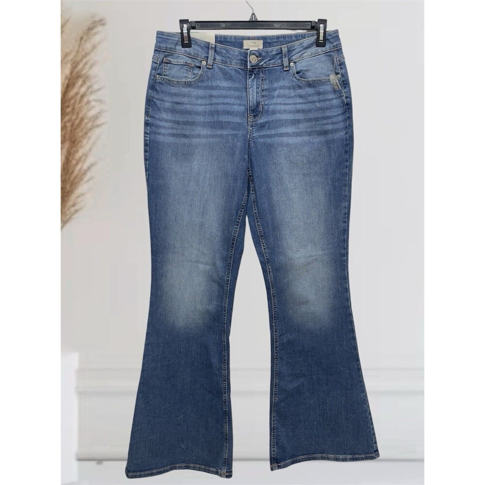 M Jeans By Maurices Classic Flare Women's Plus Sz 16 Long Mid-Rise Super Stretch - Picture 10 of 10